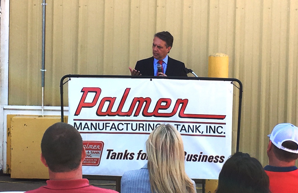 Click the Governor Colyer Congratulates O'Brates, Palmer Manufacturing slide photo to open